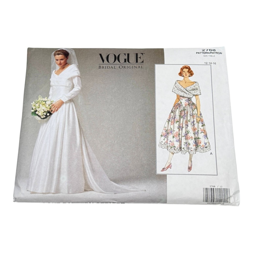 Vogue 2768 Sewing Pattern 12-14-16 Bridal Original Dress Petticoat UNCUT Wedding